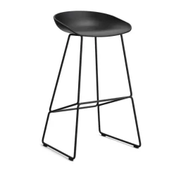 Taburete alto About a Stool 38, 2.0, Negro-estructura de acero negro