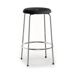 Taburete alto Taburett, Estructura negro-cromo, 63 cm