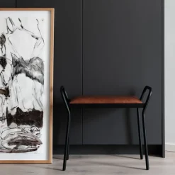 Taburete Anyone, Negro-coñac vintage