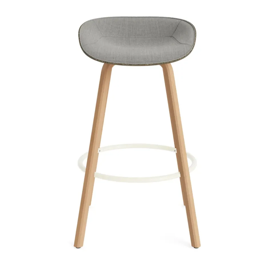 Taburete asiento tapizado Mat Barstool 75 cm, Remix 133-seaweed-beech-cream steel