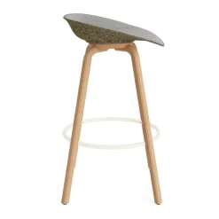 Taburete asiento tapizado Mat Barstool 75 cm, Remix 133-seaweed-beech-cream steel