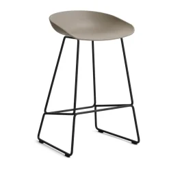 Taburete bajo About a Stool 38, 2.0, Caqui-estructura de acero negro