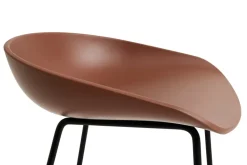 Taburete bajo About a Stool 38, 2.0, Ladrillo suave-estructura de acero negro