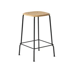 Taburete bajo Soft Edge 30, oak-estructura de acero negra