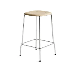 Taburete bajo Soft Edge 30, Roble lacado al agua-krom