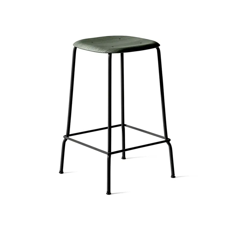 Taburete bajo Soft Edge 30, hunter, estructura de acero negra