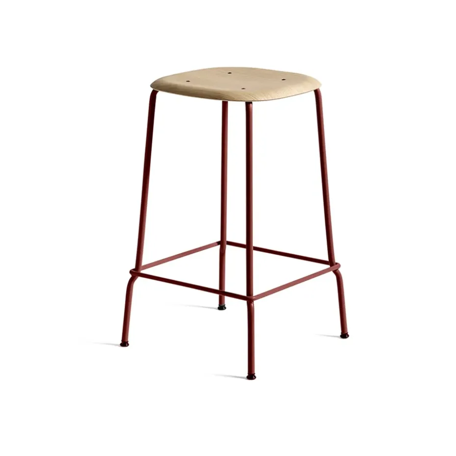 Taburete bajo Soft Edge 30, Oak-fall red estructura de acero