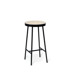 Taburete bar Be My Guest, Ratán, base de acero en color negro