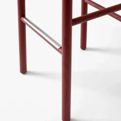 Taburete bar Betty TK8, Oak, asiento de banda de lino trenzada