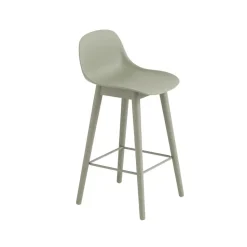 Taburete bar con respaldo Fiber 65 cm, Dusty green-patas verdes