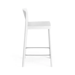 Taburete bar Grace 63 cm, fresno lacado blanco