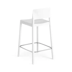Taburete bar Grace 63 cm, fresno lacado blanco