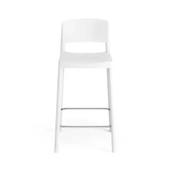 Taburete bar Grace 63 cm, fresno lacado blanco