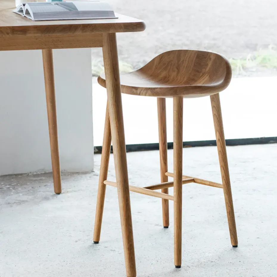 Taburete bar Miss Holly, Roble aceite natural