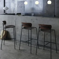 Taburete bar Pavilion AV9, Black, base de acero