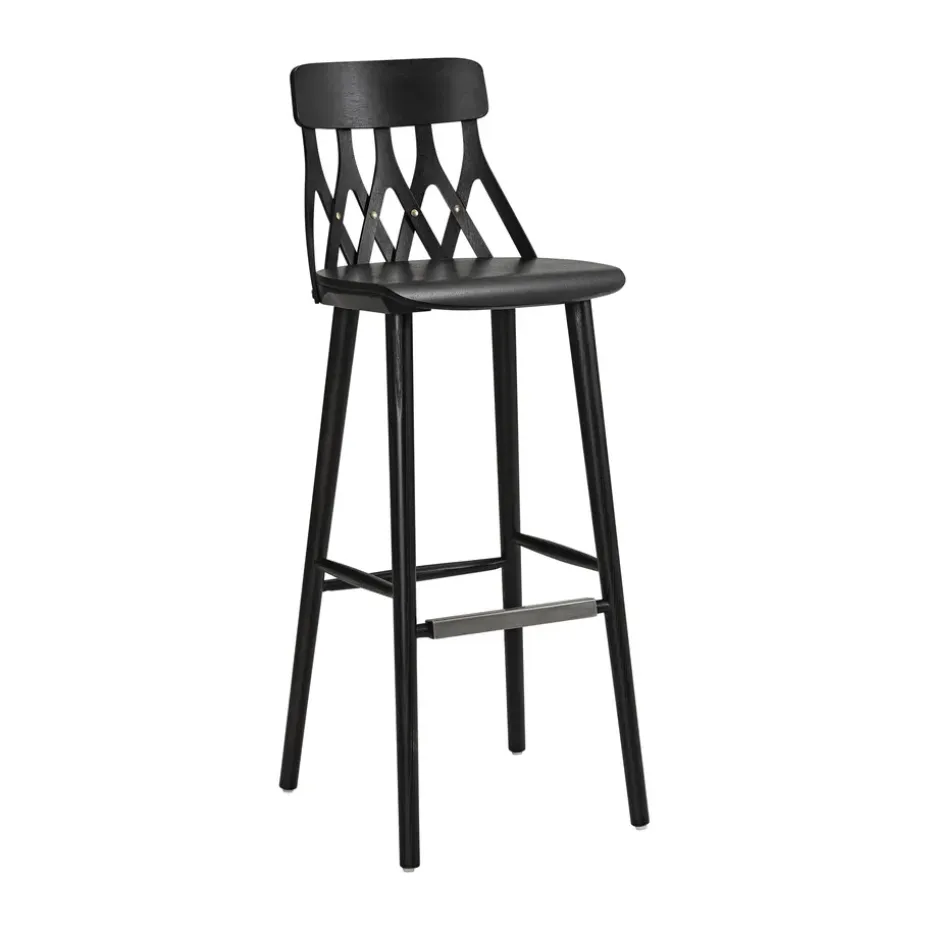 Taburete bar Y5 78 cm, Fresno barniz negro