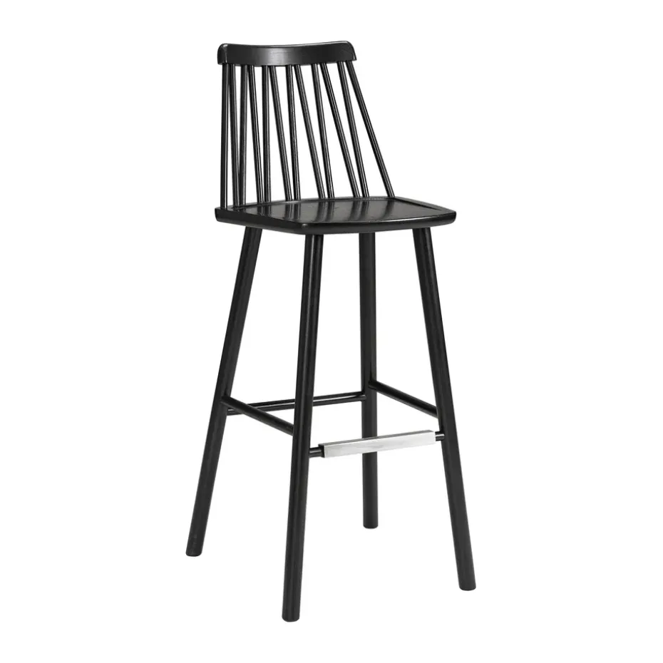 Taburete bar ZigZag 78 cm, Barniz negro