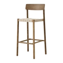 Taburete Betty TK15 Bar Chair 75 cm, Roble ahumado-lino natural