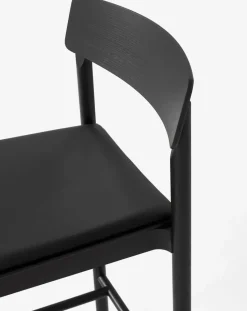 Taburete Betty TK17 Bar Chair 75 cm, Cuero negro Noble-fresno lacado negro