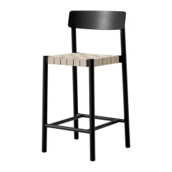 Taburete Betty TK12 Counter Chair 65 cm, Lino natural-fresno lacado negro