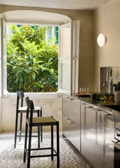 Taburete Betty TK12 Counter Chair 65 cm, Lino natural-roble ahumado