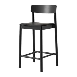 Taburete Betty TK14 Counter Chair 65 cm, Cuero negro Noble-fresno lacado negro