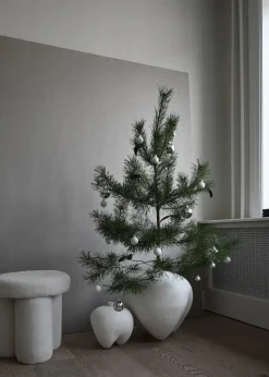 Taburete Big Foot piel de oveja, off-white