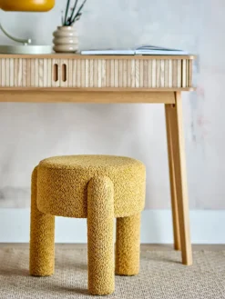 Taburete Bruno Ø42 cm, Amarillo