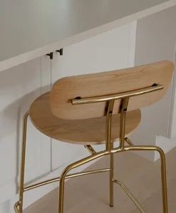 Taburete Curious 75 cm, Oak-brass