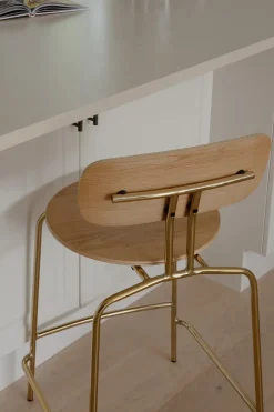 Taburete Curious 65 cm, Oak-brass