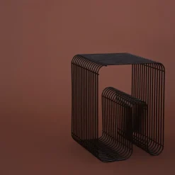 Taburete Curva, negro