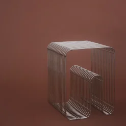 Taburete Curva, plata