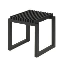 Taburete Cutter, roble lacado negro