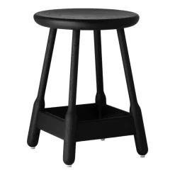 Taburete de bar Albert 50 cm, Roble teñido de negro