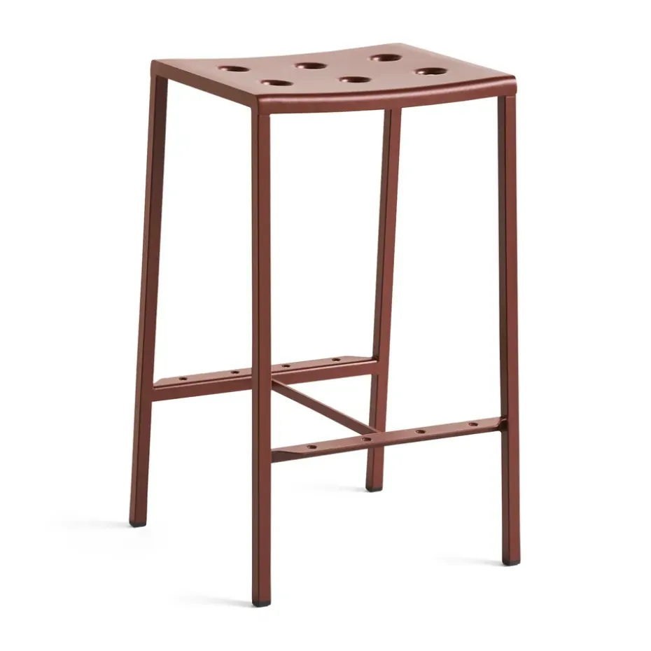 Taburete de bar Balcony bajo 65 cm, Rojo hierro