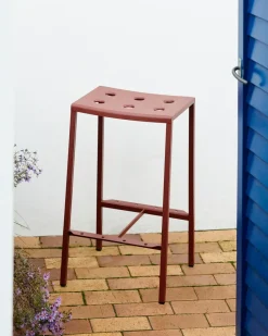 Taburete de bar Balcony bajo 65 cm, Rojo hierro