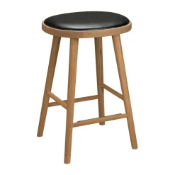 Taburete de bar Colibri 63 cm, Roble aceitado-cojín negro