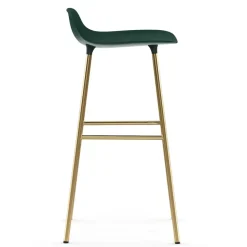 Taburete de bar con patas de bronce Form 75 cm, Verde