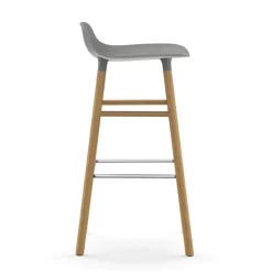 Taburete de bar con patas de roble Form , gris