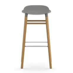 Taburete de bar con patas de roble Form , gris
