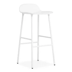 Taburete de bar con patas de metal Form 75 cm, blanco