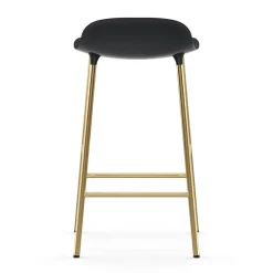 Taburete de bar con patas de bronce Form, Negro
