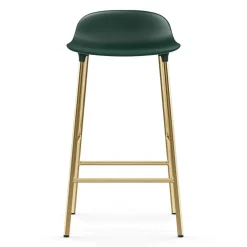 Taburete de bar con patas de bronce Form, Verde
