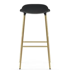 Taburete de bar con patas de bronce Form 75 cm, Negro