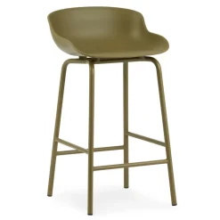 Taburete de bar con patas de metal Hyg 65 cm, Verde oliva
