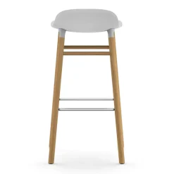 Taburete de bar con patas de roble Form , blanco