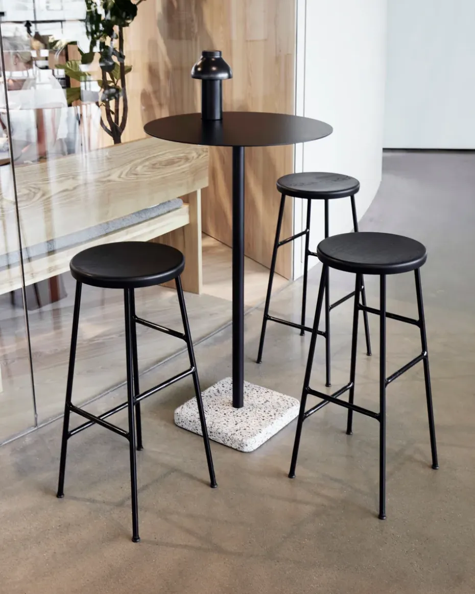 Taburete de bar Cornet 75 cm, Soft black oak-soft black