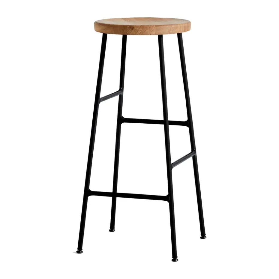 Taburete de bar Cornet 75 cm, Oiled oak-soft black