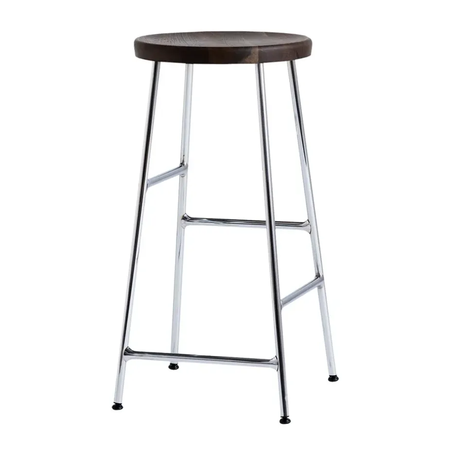 Taburete de bar Cornet 65 cm, Smoked oiled oak-chrome