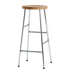 Taburete de bar Cornet 75 cm, Oiled oak-chrome